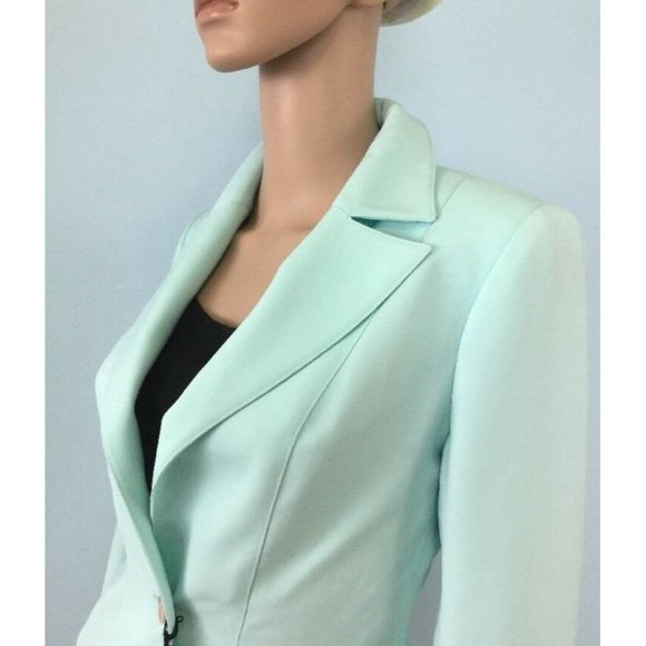 NWT Authentic Unique Valentino Light Aqua Blue Jacket Blazer French IT 36 US 2 4 - Picture 5 of 11